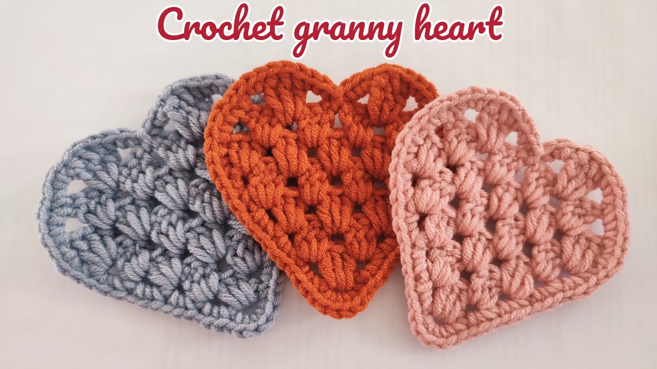 Crochet granny heart coaster အသဲပုံစံ ကော်ဖီခွက်အောက်ခံအခင်း ထိုးနည်း
