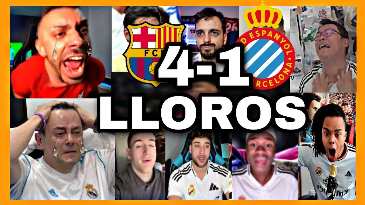 🤣🔥LOS MEJORES LLOROS MADRIDISTAS EN EL BARCELONA 4 ESPANYOL 1 (BARCELONA LIDER)