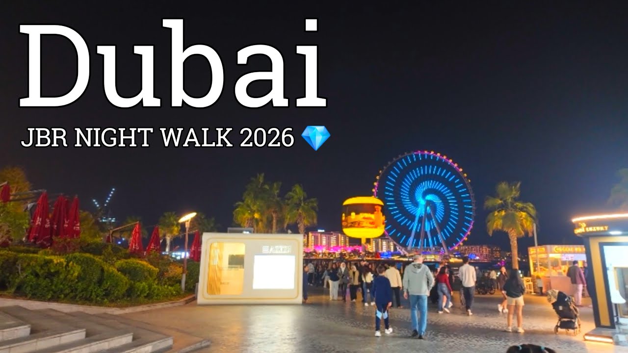 JBR DUBAI WALKING TOUR 2026 | THE BEACH & AIN DUBAI FULL VLOG | 4K ULTRA HD NIGHT WALK