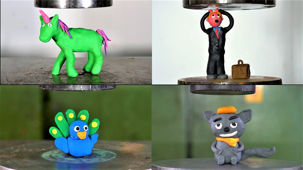 Cute Play Doh Animals Vs. Hydraulic Press | Extra Content Compilation Vol 2