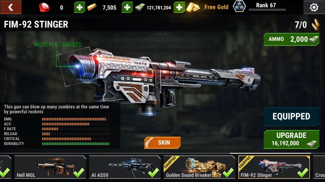 DEAD TARGET: Zombie || FIM-92 STINGER - NEW GUN 「Android Gameplay」