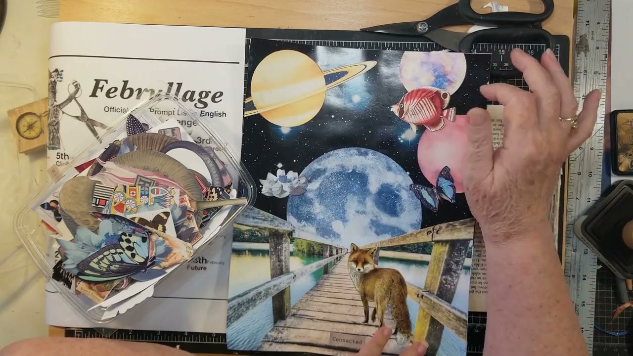 Februllage 2023 * Surrealistic Analog Collage Series* #4 Bridge * Linda Carol Art/Collage Magic