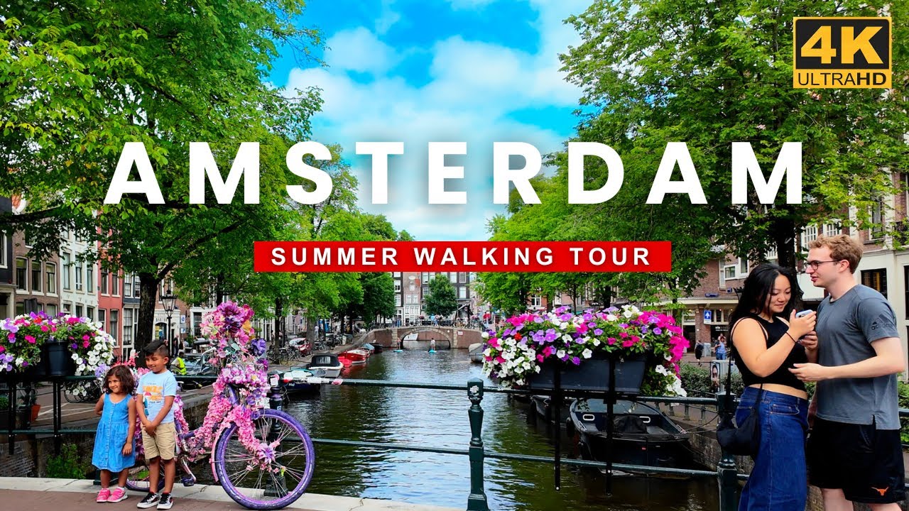 Amsterdam Walking Tour on a Sunny Day | 4K UHD | 2025