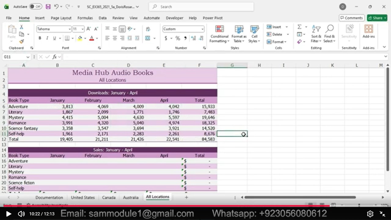 Shelly Cashman Excel 365/2021 | Module 5: SAM Project 1a | Media Hub