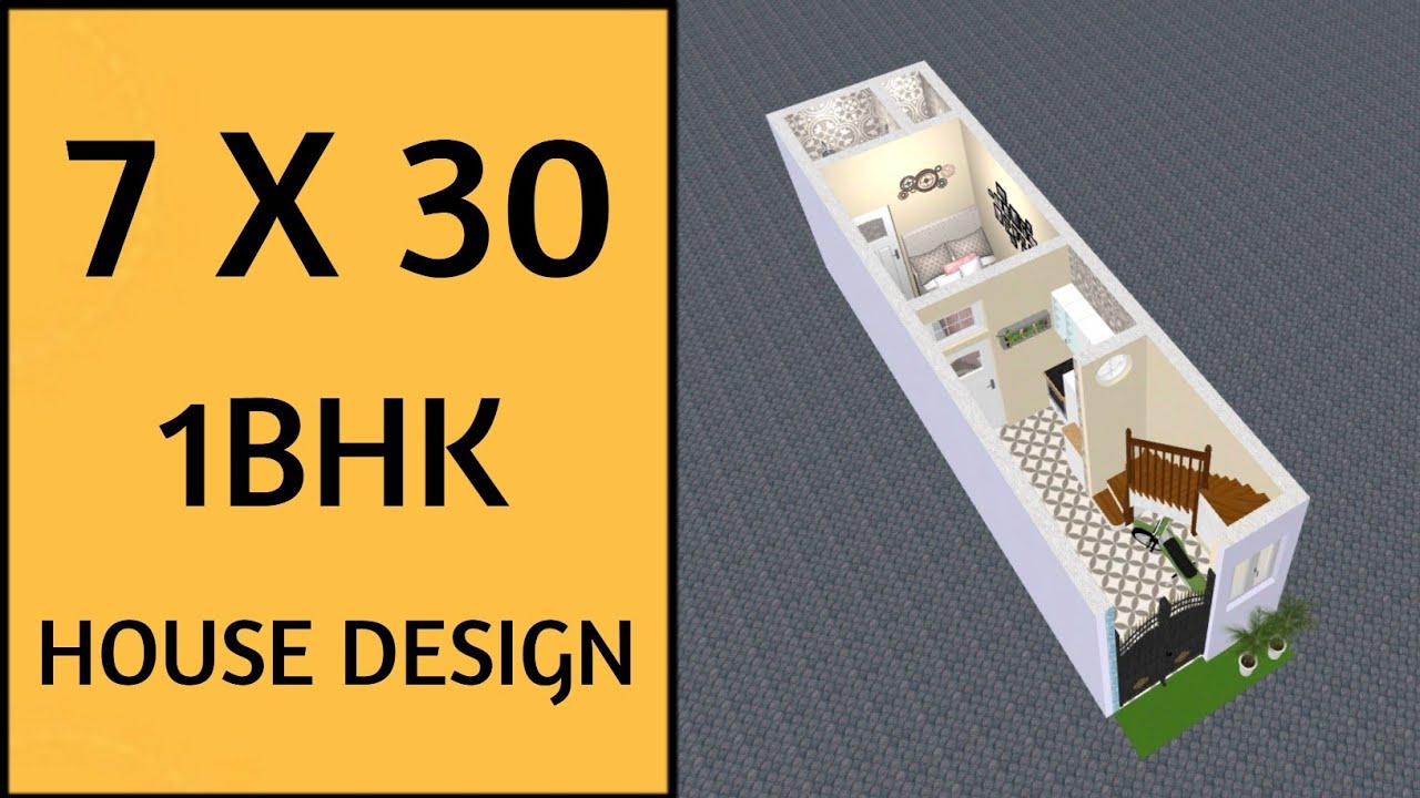 7 X 30 घर का नक्शा ll 210 Sqft House Plan ll 7 X 30 Ghar Ka Naksha ll 7 X 30 House Design