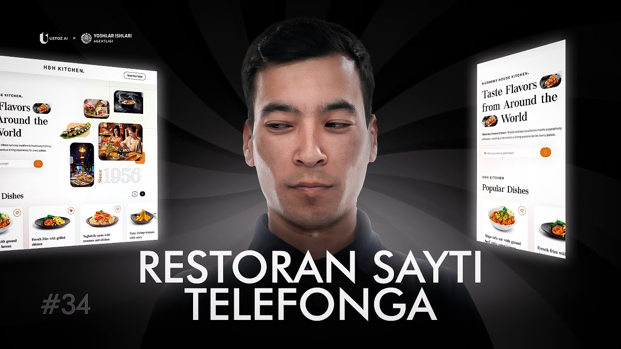$100 dollarlik restoran saytini 10 daqiqada tayyorlashni o‘rganing