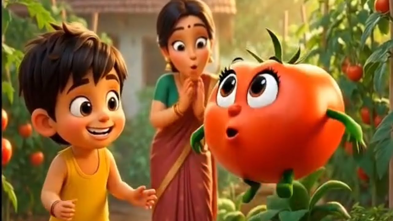 Educational cartoons  with tomoto 