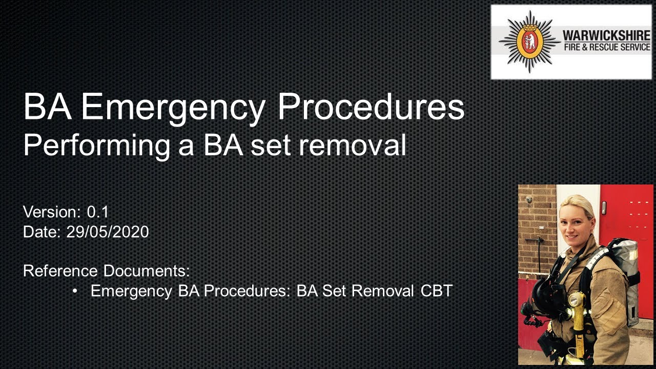 BA Set removal (Warwickshire Fire and Rescue Service)