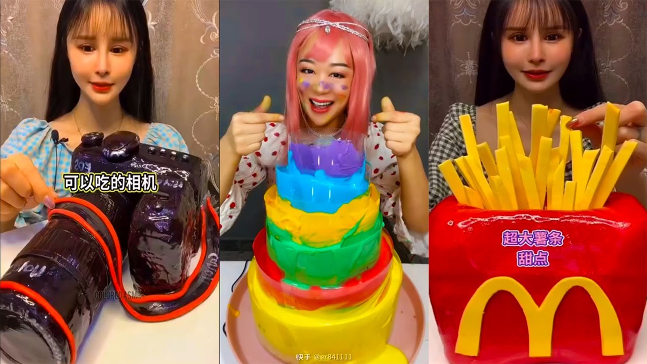 ASMR EATING MOUSSE CAKE - 디저트 - 무스 케이크 - 먹방 - DESSERT CHINESE MUKBANG