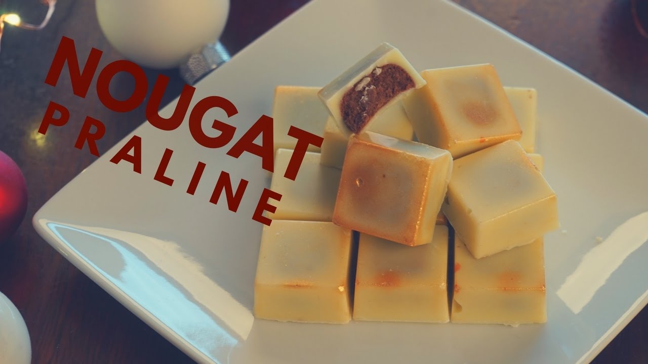 Nougatpralinen selber gießen - Pralinen mit Nougatfüllung selber machen - Schokowoche - Kuchenfee