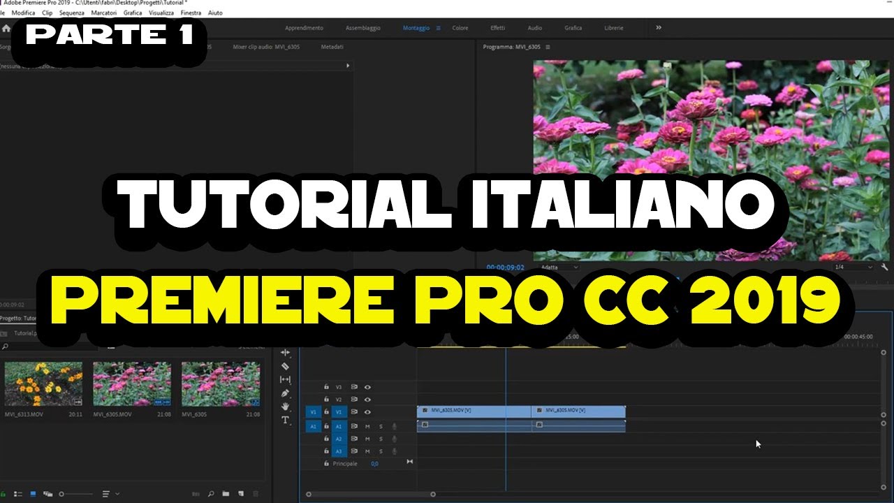 Tutorial italiano Premiere Pro CC 2019 - Parte 1 - Nuova sequenza ed interfaccia