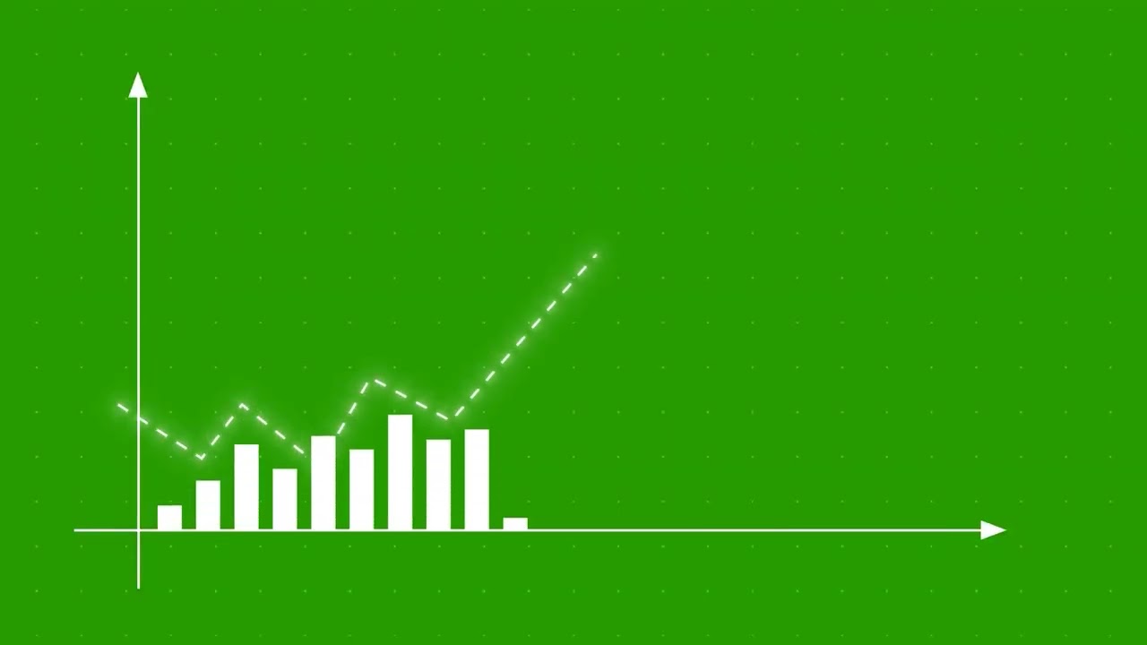 Stock Market Graph Rising Bar Graph Financial Graph Analysis On Green Background Full Hd 4k
