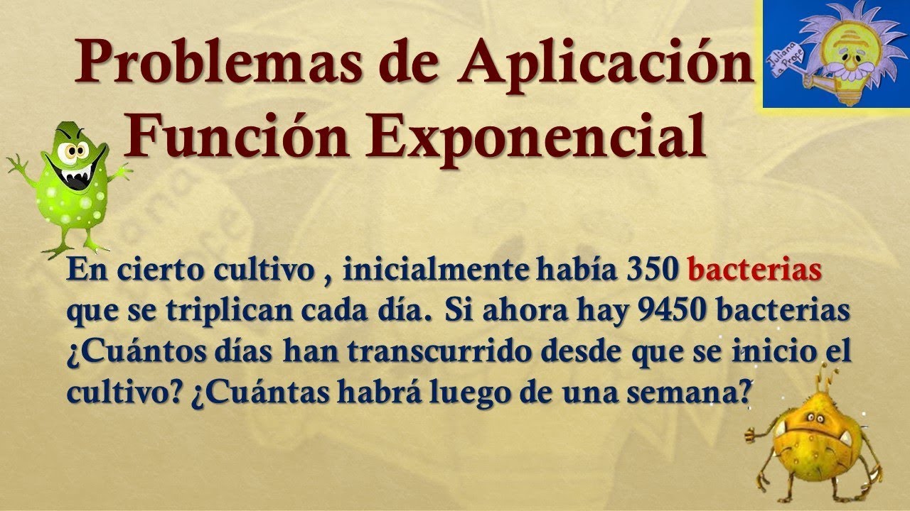 Problemas de FUNCIÓN EXPONENCIAL (bacterias - virus) 🦠🦠| Juliana la Profe