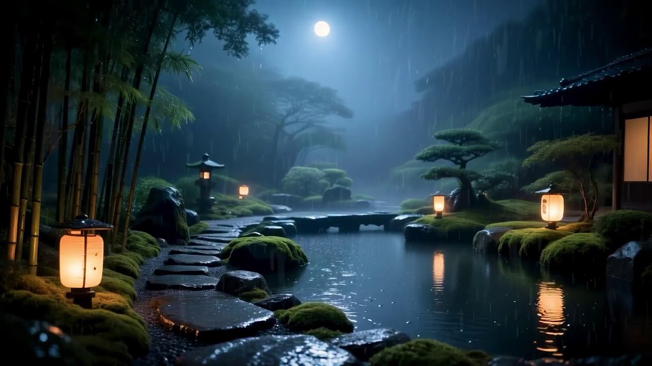 Calm and Relaxing Music for Sleep with Cicada and Soft Rain Sounds | Shakuhachi | Koto Vol. 112