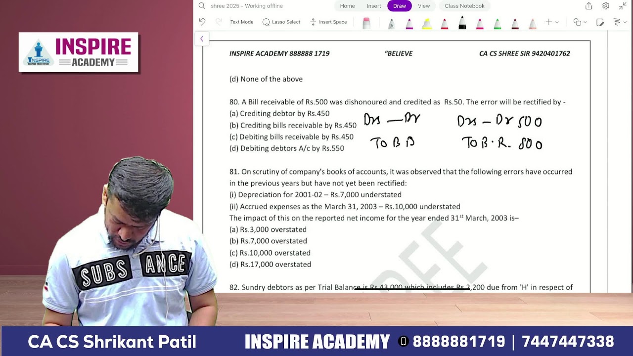 CMA Foundation Accounts Lec 26 | For June 26 Attempt | CA CS Shrikant Patil #cmafoundation