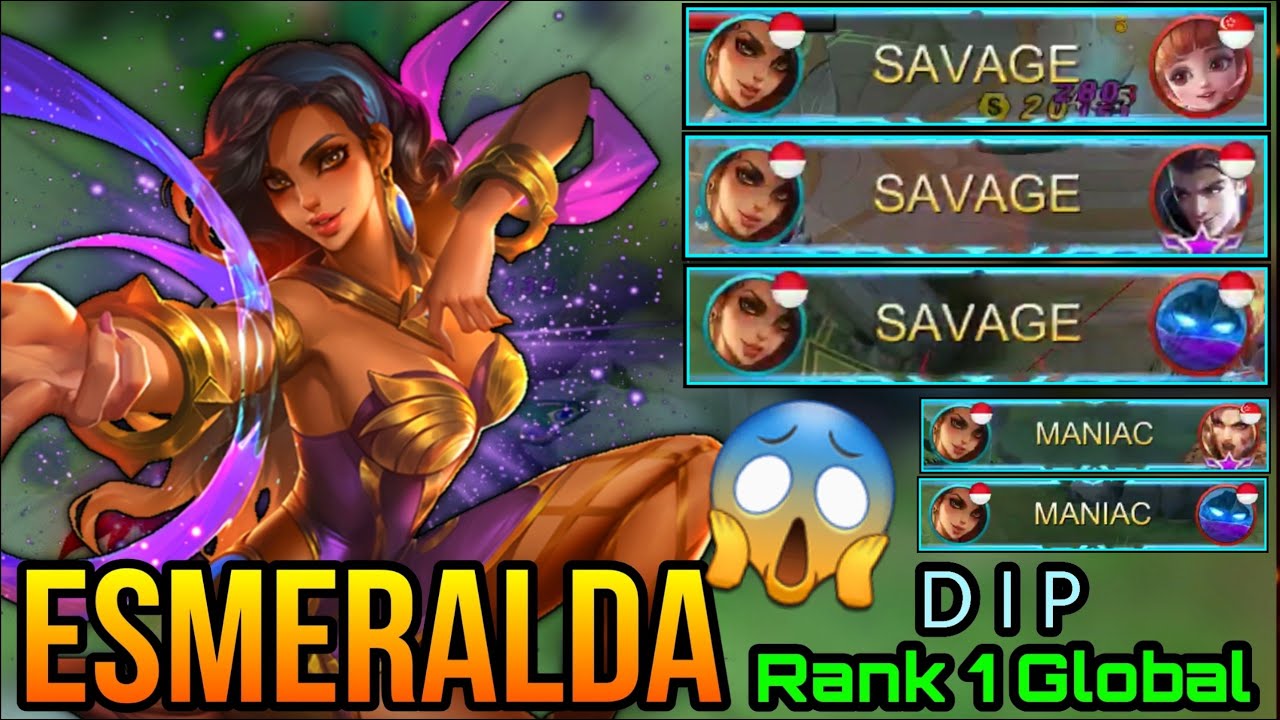 3x SAVAGE under 9 MIN!! This is Madness!! - Top 1 Global Esmeralda by D I P - MLBB