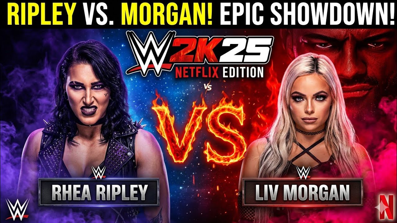 WWE 2K25 Netflix Mobile Edition RHEA RIPLEY VS LIV MORGAN ONE ON ONE MATCH Android Mobile Gameplay