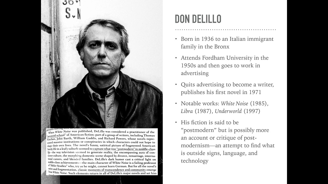 A Lecture on Don DeLillo's White Noise, 