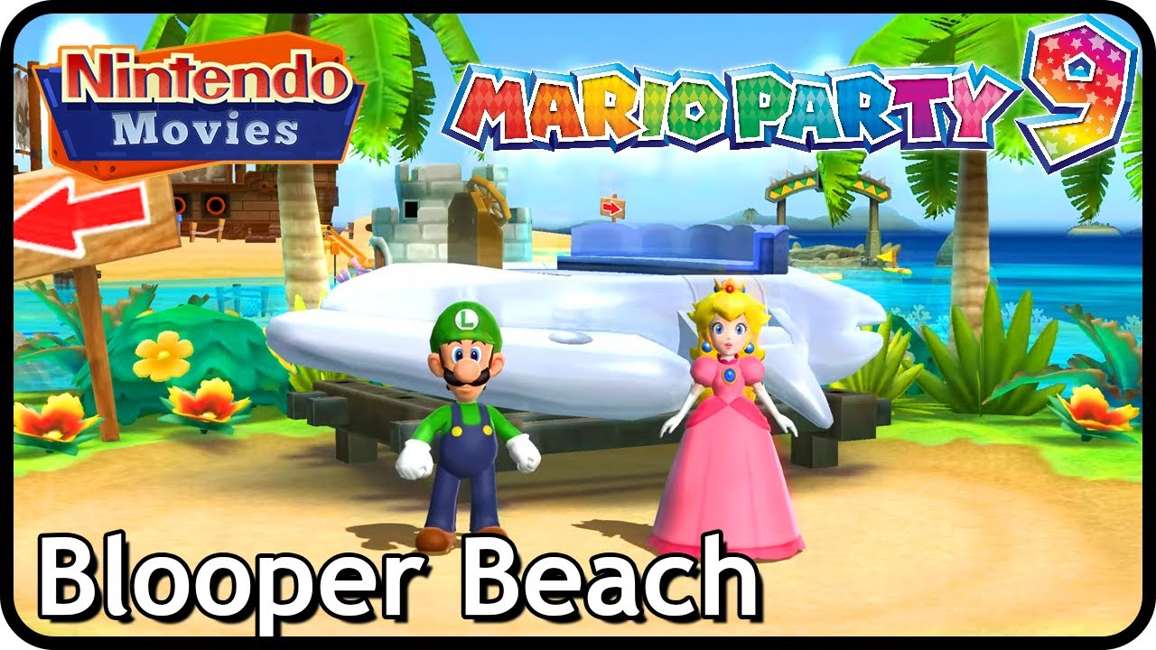 Mario Party 9 — Blooper Beach (2 игрока, Луиджи против Пич)