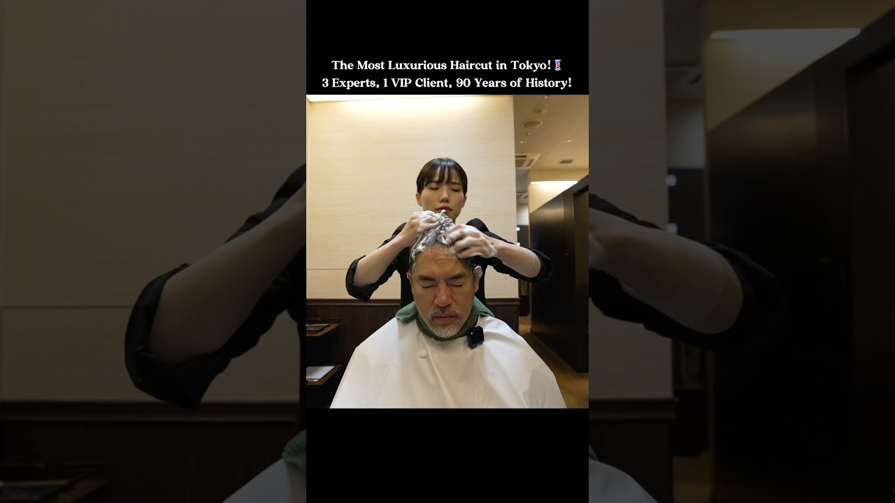 💈(ASMR) $300 VIP Treatment by 3 Staff at 90-Year-Old Premium Hair Salon in Tokyo | Soft-spoken