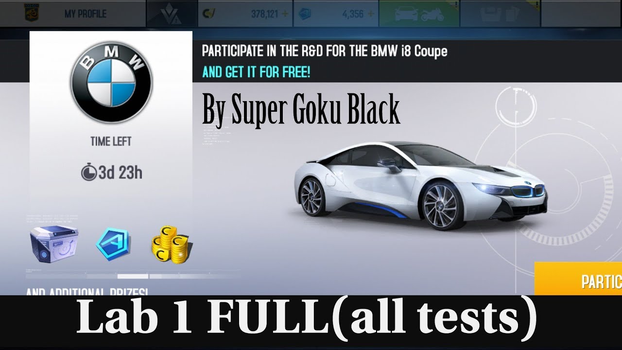 Asphalt 8: BMW i8 Coupe R&D - Lab 1 FULL