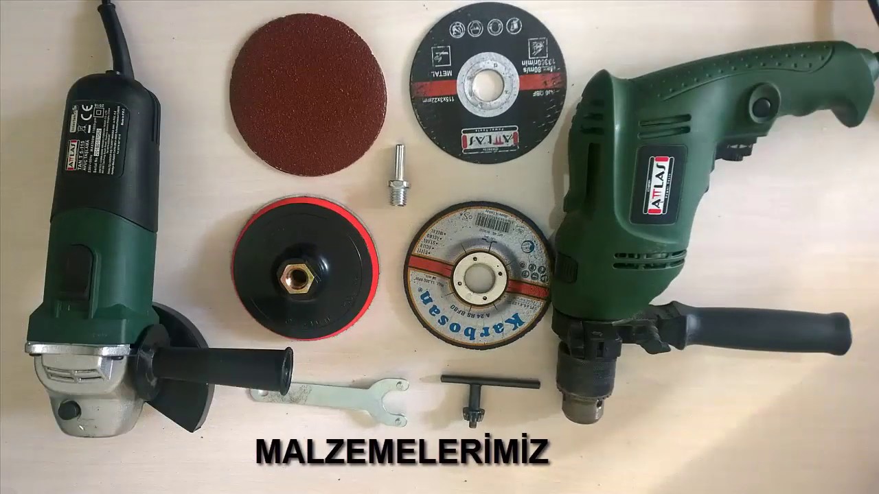 Matkap ve Taşlama makinasına takılabilen Zımpara aparatı.