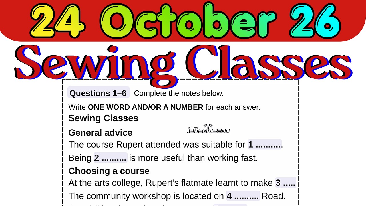 IELTS Listening Test ~ 24 OCTOBER 2026 ~ Must Solve with Answers