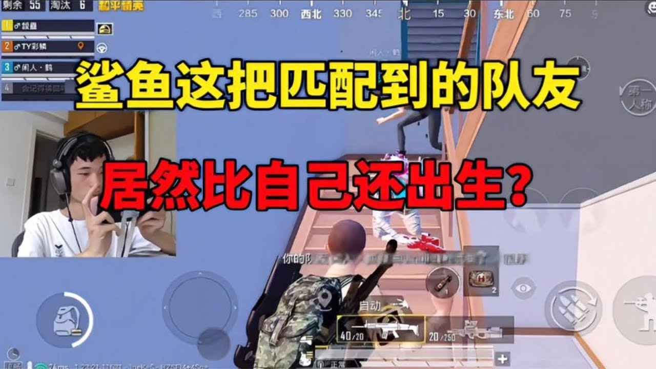 和平精英：鲨鱼这把匹配到的队友，是有史以来最出生的，比鲨鱼还出生