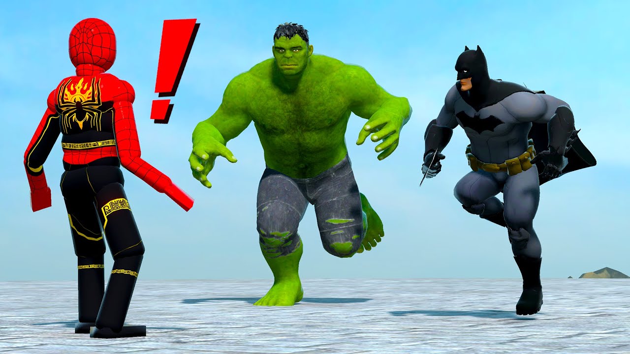 SPIDER-MAN vs Hulk & Batman Ultimate NPC Physics Battle