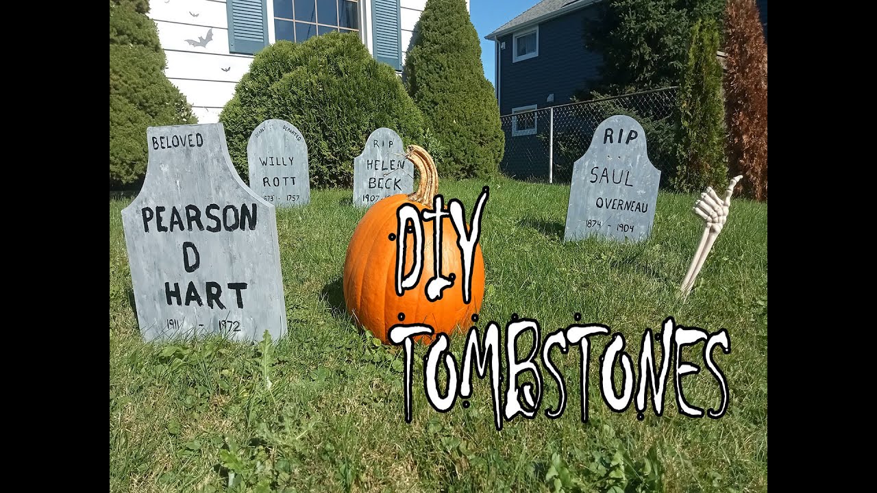 DIY Halloween Tombstones