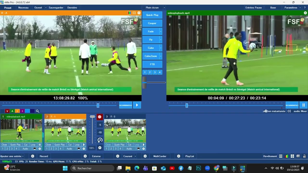 Partie 1 Comment Replay le match de football sur vmix (en wolof)