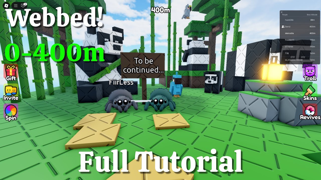 Roblox - Webbed! 2 Player Obby Full Tutorial  (0m-400m) - Easiest Way To Beat The Game!
