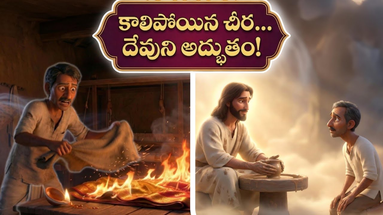 కాలిపోయిన చీర... దేవుని అద్భుతం! | A burnt saree, a miracle from God Story in Telugu | 3D Animation