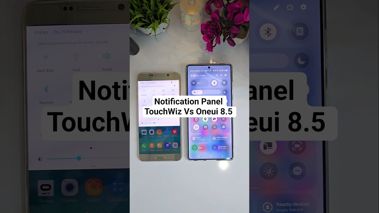 Notification Panel TouchWiz Vs One UI 8.5 on Samsung Galaxy #samsung #youtubeshorts #shorts