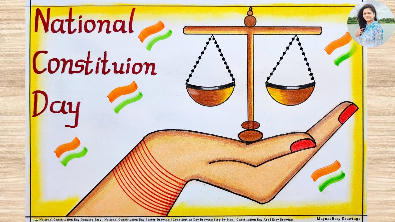 Indian Constitution Day Drawing Easy | Samvidhan Diwas Poster | How to Draw Constitution Day Drawing