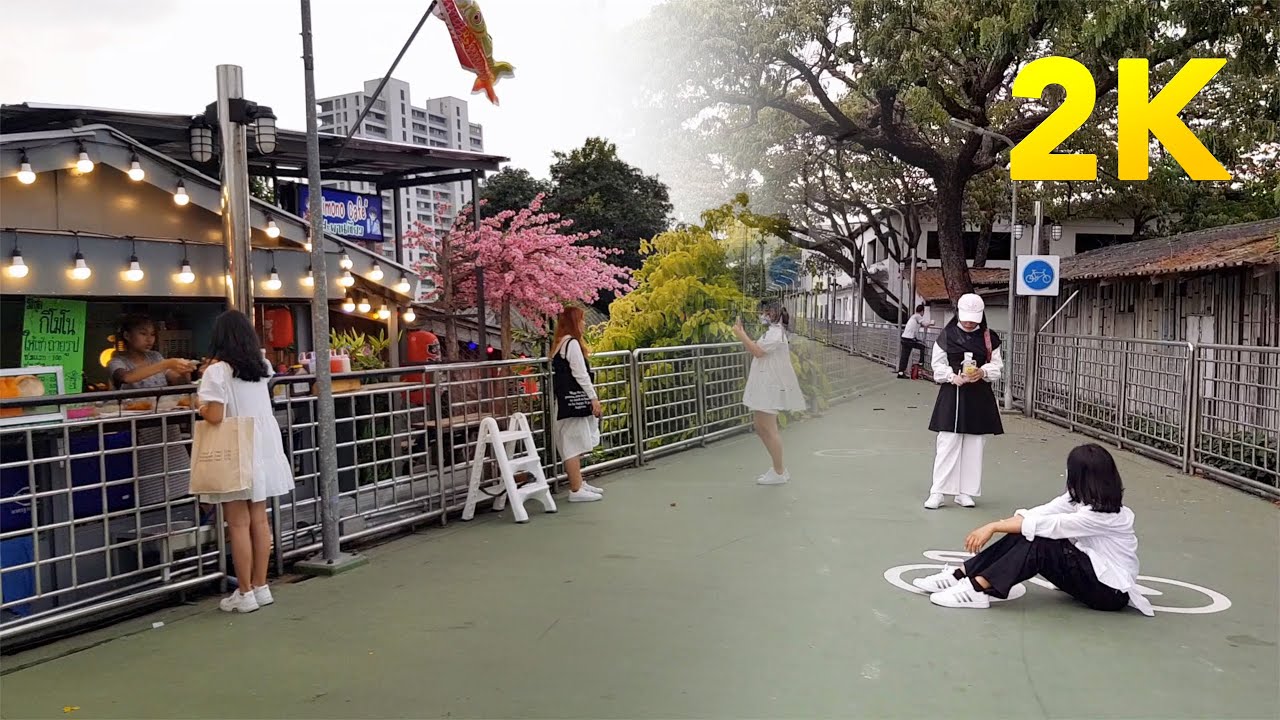 [2K] Walking Korean Town and Lumphini-Benjakitti Park Green Trail / Bangkok