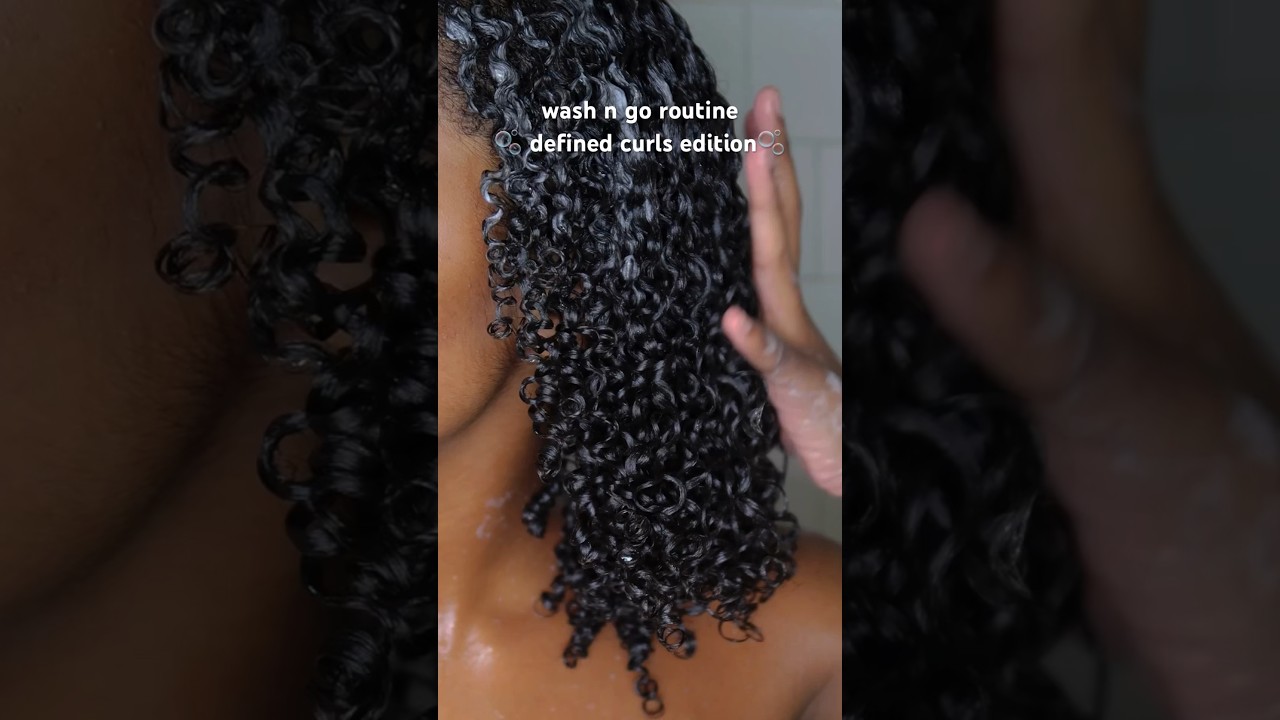 wash n go routine 🫧defined curls edition🫧 #curlyhairroutine #naturalhaircare wash n go black girl