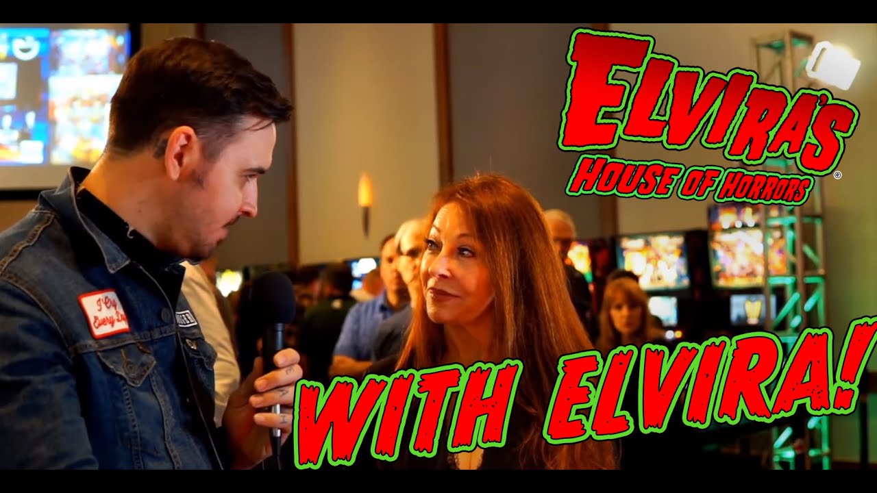Elvira playing Elvira's House of Horrors Pinball!
