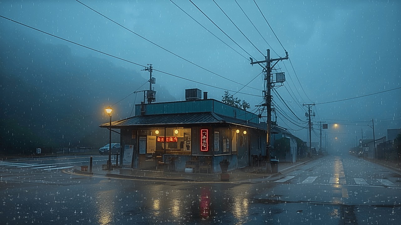 80s 90s Tokyo Café 🌧️🌙 Rainy Night Lofi to Study To