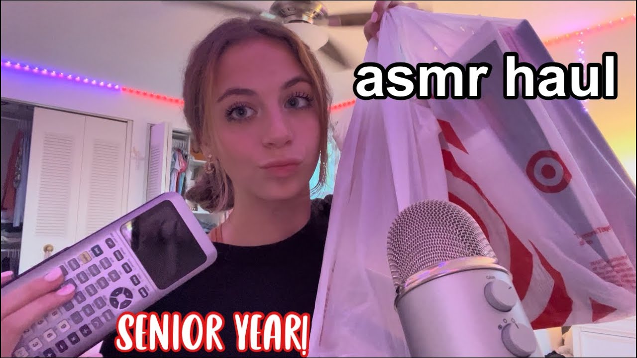 ASMR school supplies haul! ft texas instruments 💞 senior year haul!