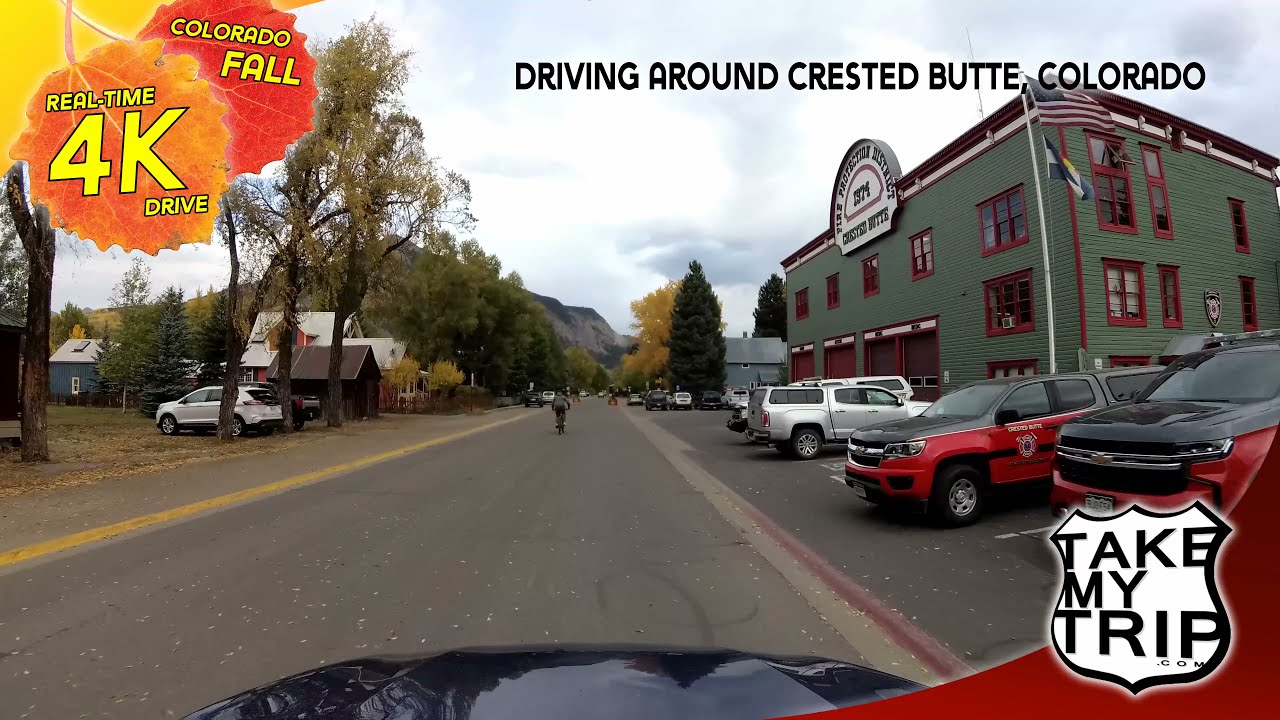 Driving around beautiful Crested Butte, Colorado in Fall, 4K