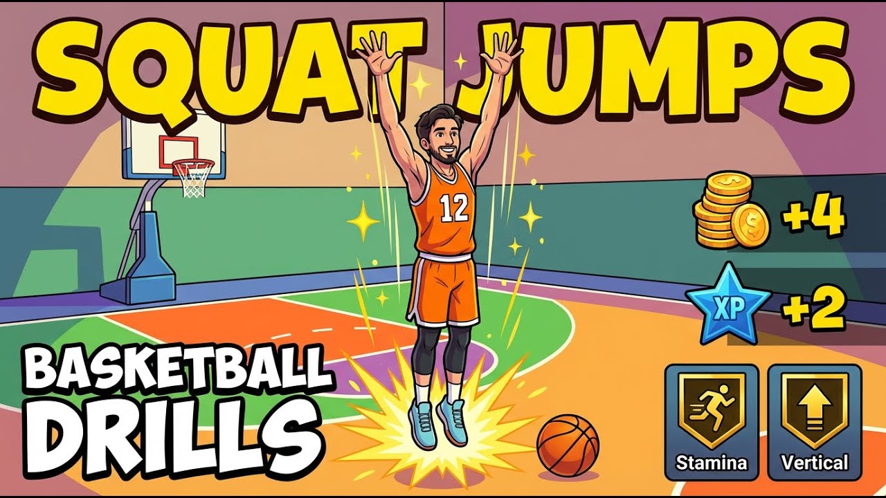 Basketball Drill 🏀 Squat Jumps - Increase Vertical Leap | Basketball Training, Explosive Power