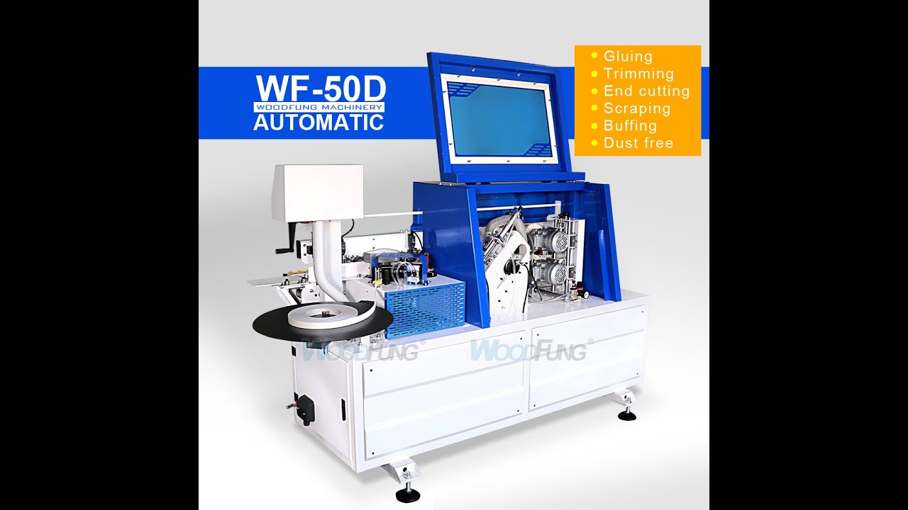 WF50D-2 full automatic edge banding machine for 0.35~3mm edge bander tape,trimming adjustable.