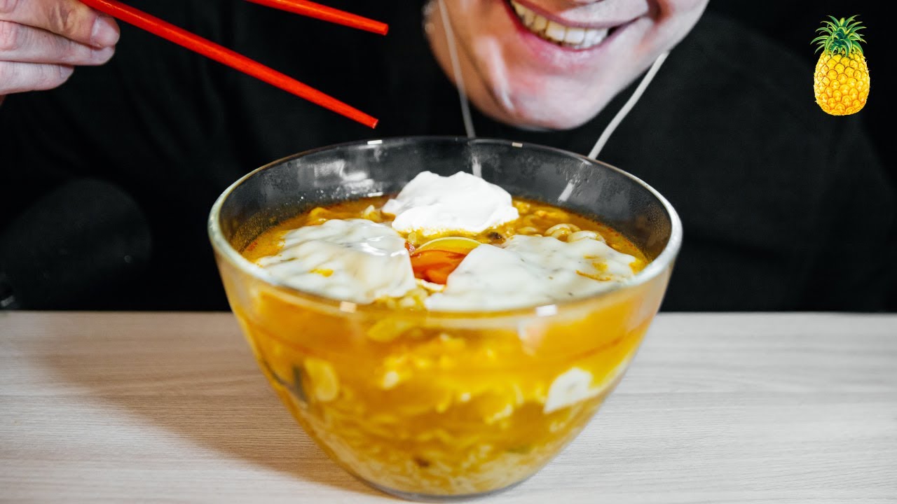 МУКБАНГ | ASMR | Корейский суп с лапшой | АСМР Лапша | 라면 리얼사운드 먹방 | Cheesy Ramen | Корейская ЛАПША