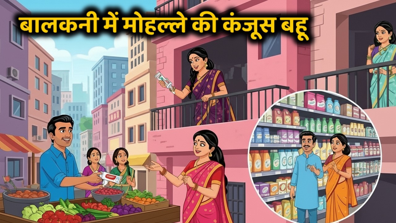 बालकनी में मोहल्ले की कंजूस बहू | Kanjoos Saas | Saas Bahu Ki Kahaniya | Hindi Kahani | Best Story