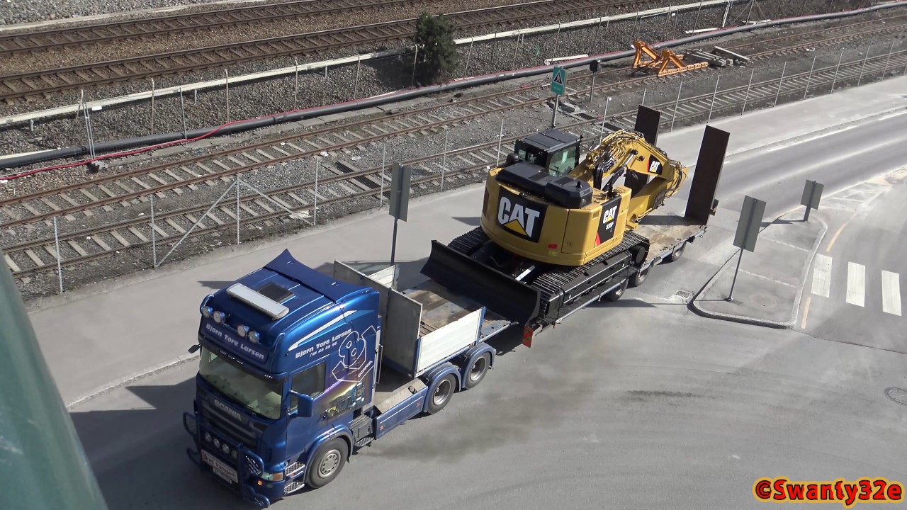 4K| Scania R580 6x4 Hauling CAT 335F Excavator