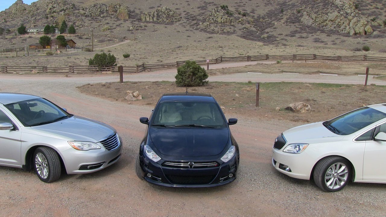 2013 Dodge Dart vs Buick Verano vs Chrysler 200 0-60 MPH Starter Sedan Mashup Review