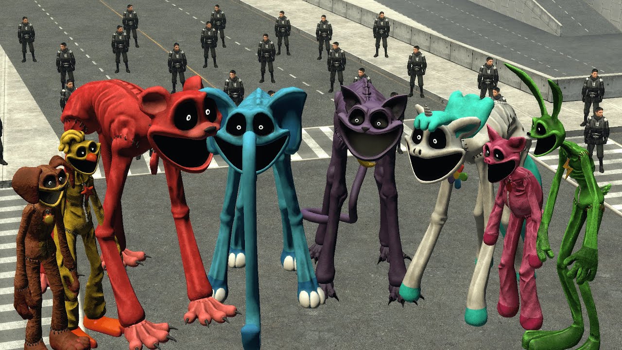 All Big Smiling Critters Chase, Poppy Playtime | Garry's Mod