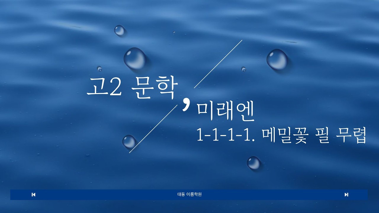 고2 문학 미래엔 1-1-1-1.  메밀꽃 필 무렵