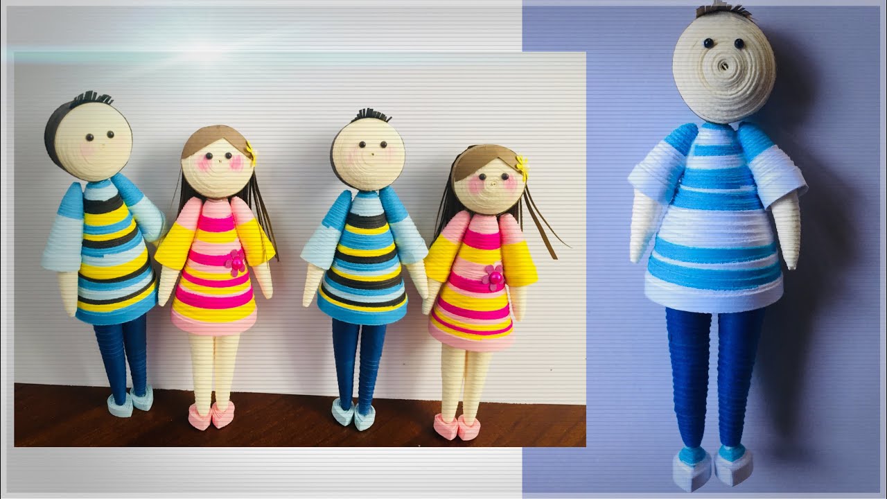How To Make a 3D  Paper Quilling Boy Doll - quilling boy doll tutorial